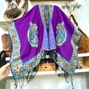 Gypsy paisley boho Cape w southwestern cabin vibe